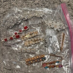 Elegant Silver and Gold Hair Accessories Set